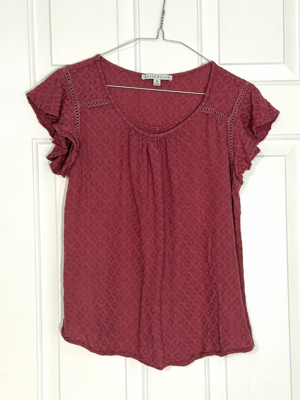 Haute Monde Boho Flutter Sleeve Blouse Small
